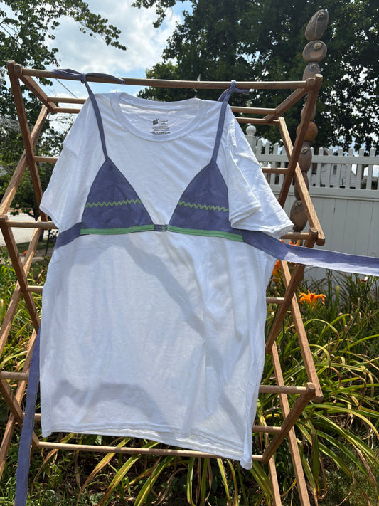 Purple and Green Ricrac Tee-kini