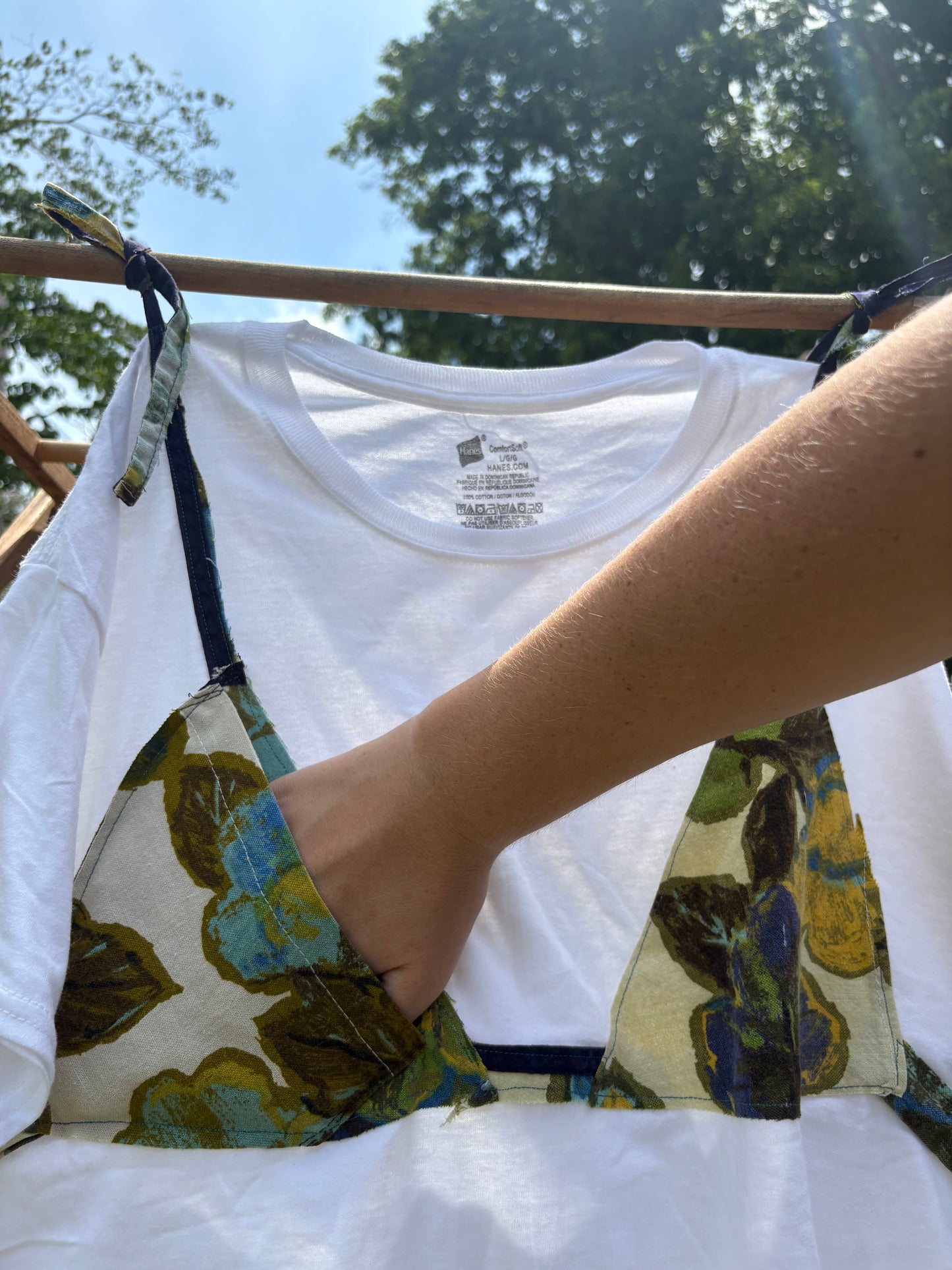 Green and blue Floral POCKET Tee-kini
