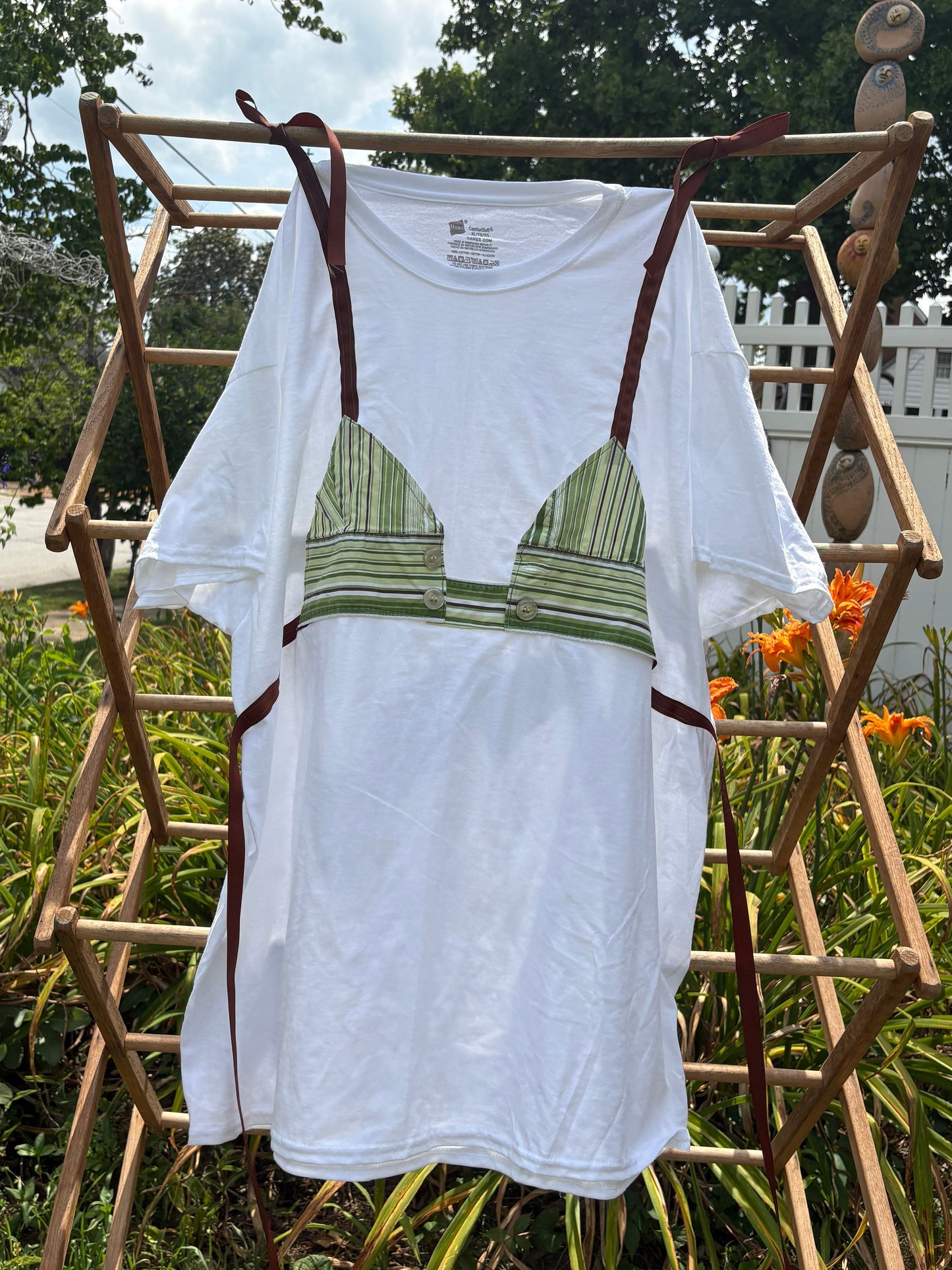 Green Stripe Tee-kini