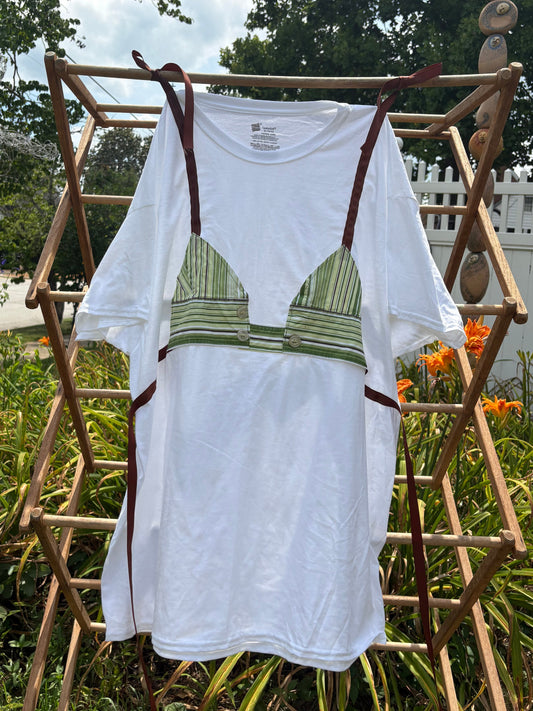Green Stripe Tee-kini